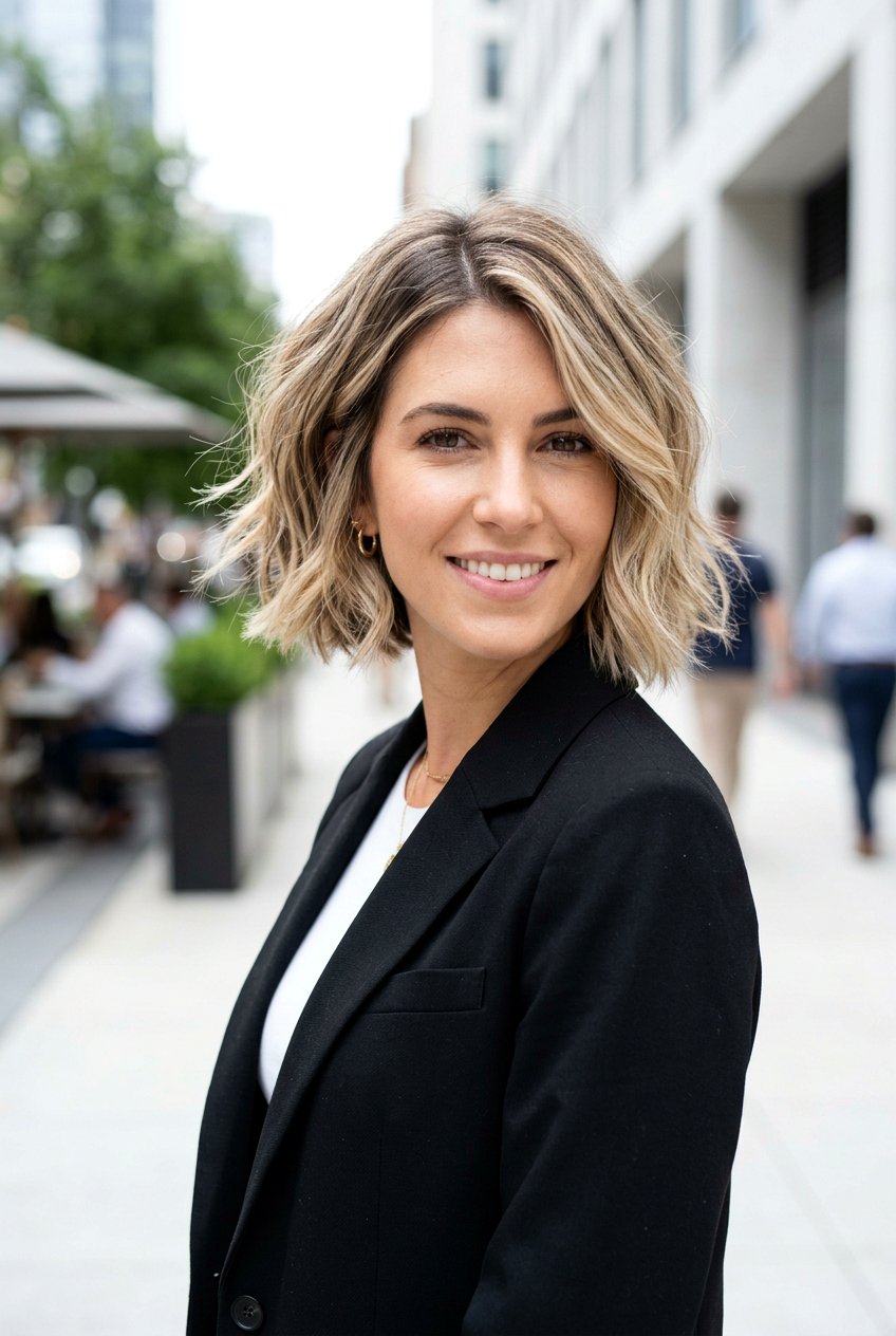 Short Bob with Blonde Balayage and Shadow Root - 20 blonde hair with shadow root balayage - 20 blonde hair with shadow root balayage