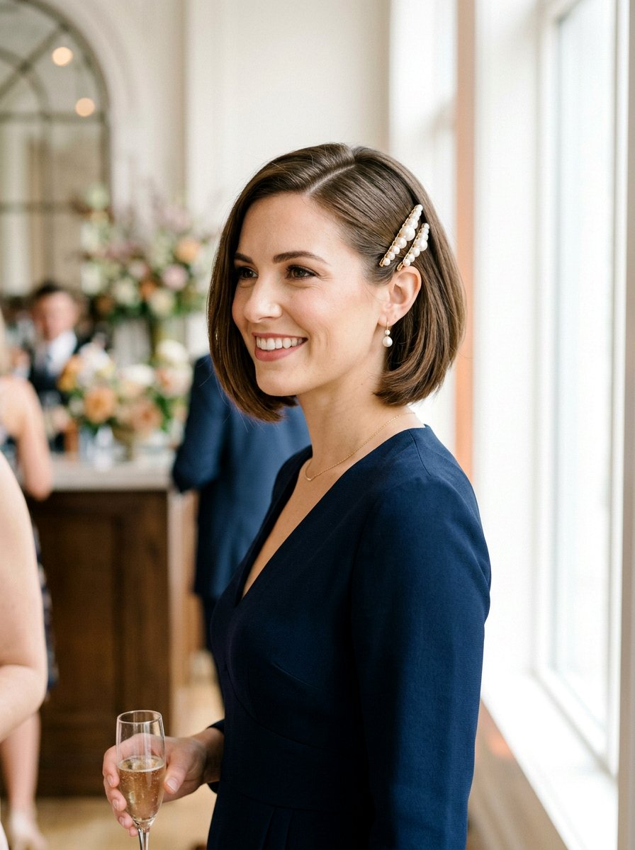 Short Bob with Pearls - 20 prom hairstyles with pearls - 20 prom hairstyles with pearls