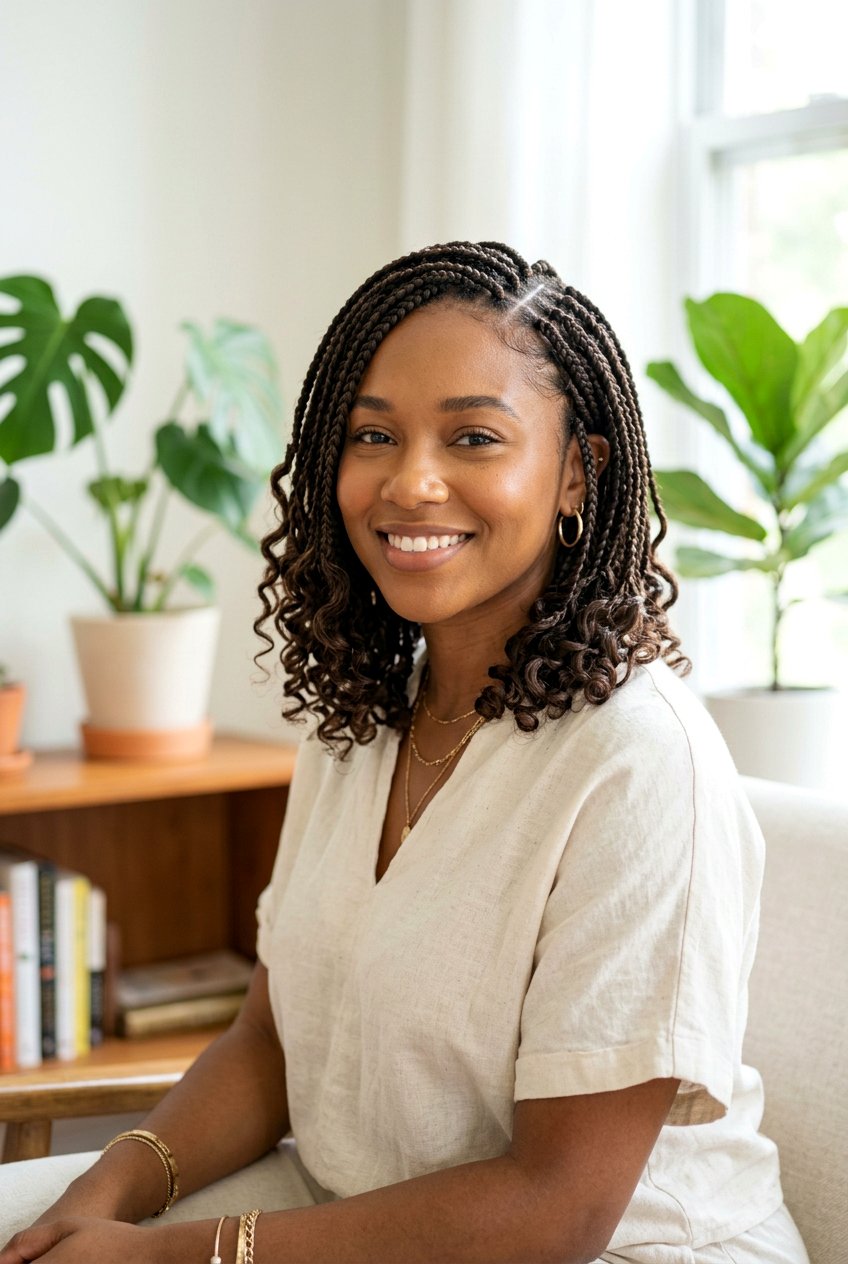 Short Bohemian Box Braids - 20 bohemian box braids - 20 bohemian box braids