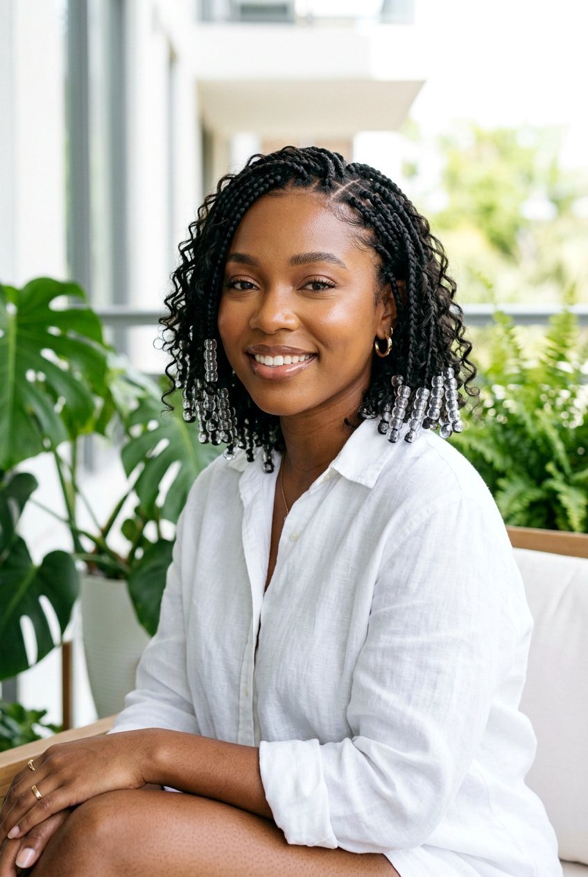 Short Bohemian Knotless Braids With Beads - 20 bohemian knotless braids with beads - 20 bohemian knotless braids with beads