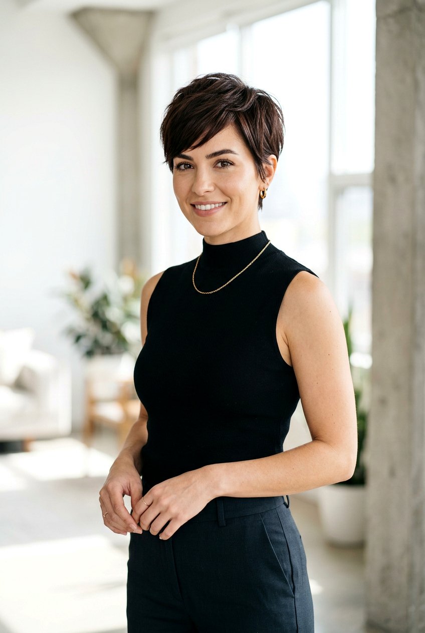 Short Brunette Pixie Cut with Rich Color - 20 brunette hair makeover ideas - 20 brunette hair makeover ideas