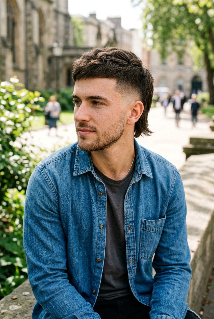 Short Burst Fade Mullet Straight Hair - 20 burst fade mullet for men with straight hair - 20 burst fade mullet for men with straight hair