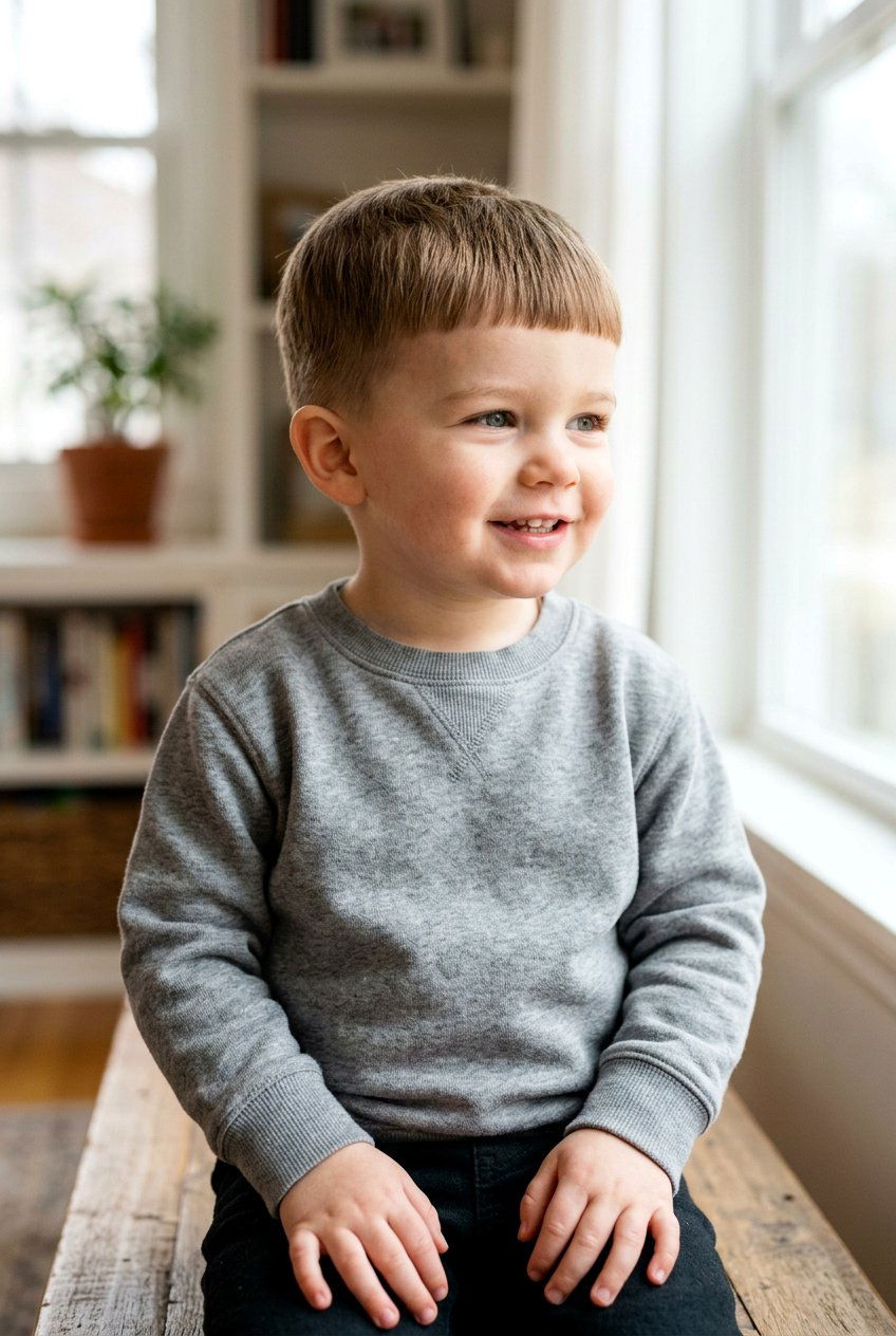 Short Caesar Cut - 20 first haircut styles for toddler boys - 20 first haircut styles for toddler boys