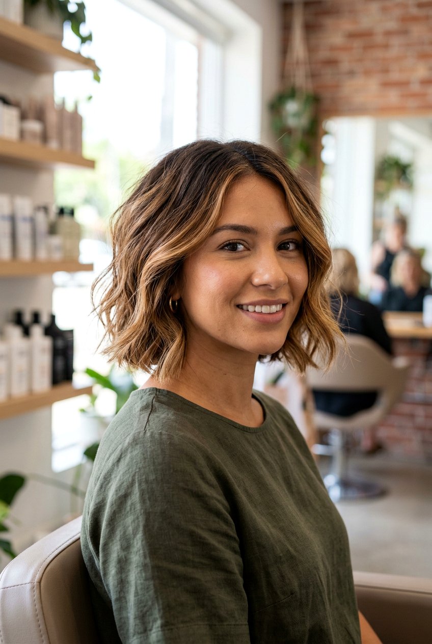 Short Caramel Balayage Bob - 20 melted caramel balayage - 20 melted caramel balayage