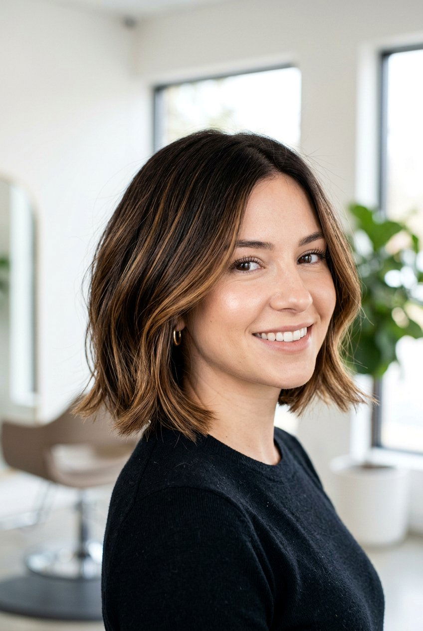 Short Caramel Balayage On Dark Brown Hair - 20 caramel balayage for short hair - 20 caramel balayage for short hair