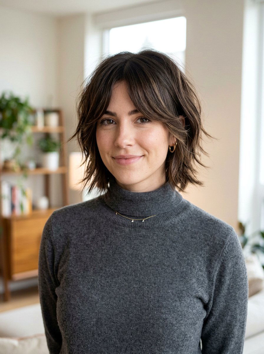 Short Choppy Layers With Curtain Bangs - 20 short haircut with choppy layers - 20 short haircut with choppy layers