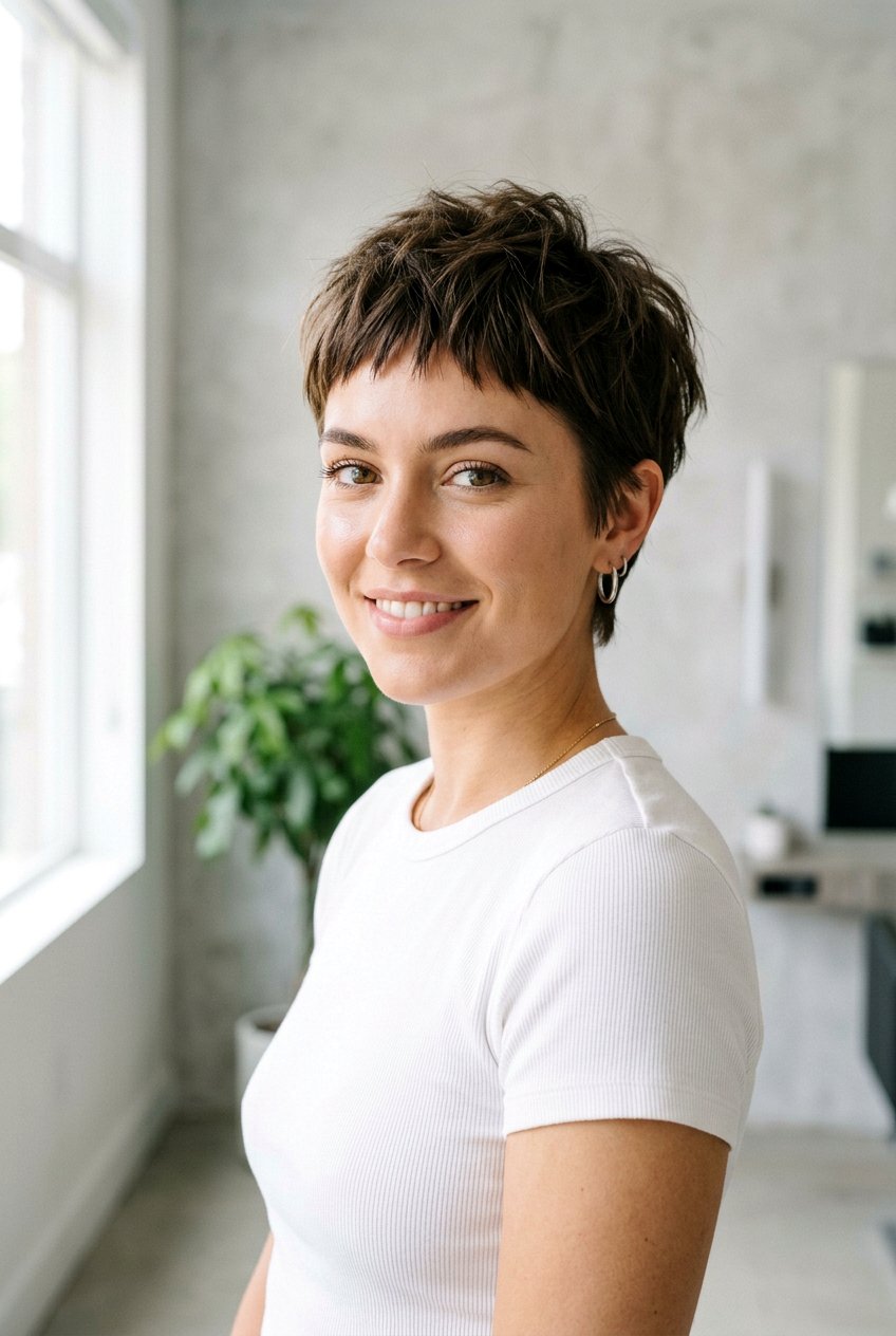 Short Crop With Choppy Baby Bangs - 20 baby bangs haircut for women - 20 baby bangs haircut for women