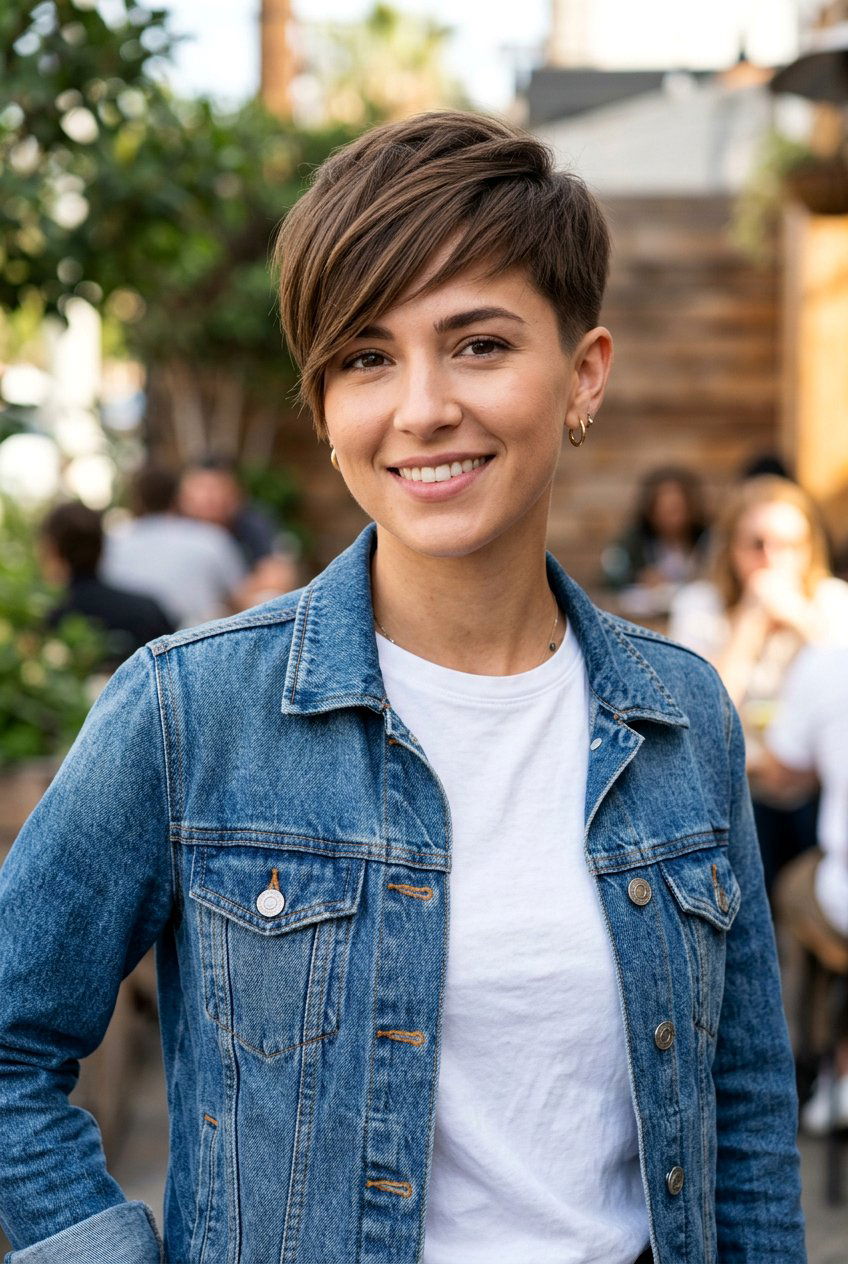 Short Crop With Side Swept Bangs - 20 feminine short hairstyles - 20 feminine short hairstyles