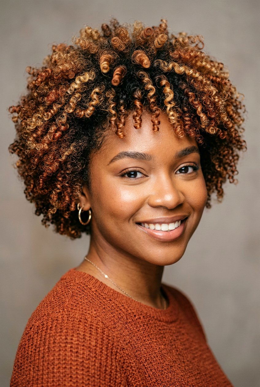 Short Curly Afro with Color - 20 short curly afro hairstyle for women - 20 short curly afro hairstyle for women