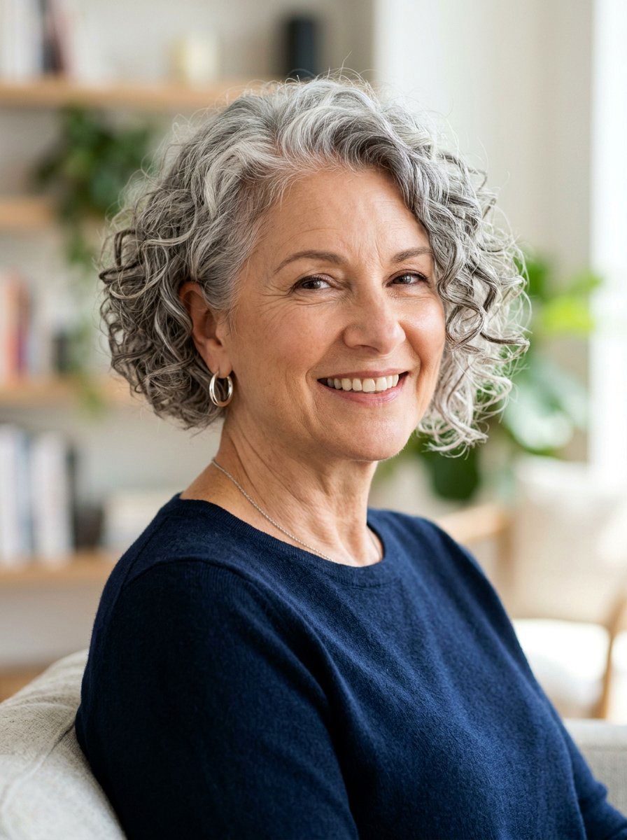 Short Curly Angled Bob For Older Women - 20 short curly bob for older women - 20 short curly bob for older women