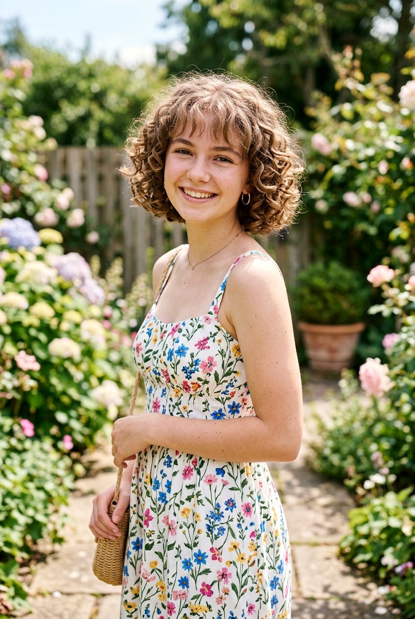 20 Cute Curly Haircut Ideas for Teenage Girls With Bangs