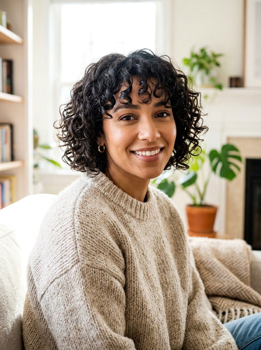 Short Curly Bob With Bangs - 20 curly bob haircut for mature fine hair - 20 curly bob haircut for mature fine hair