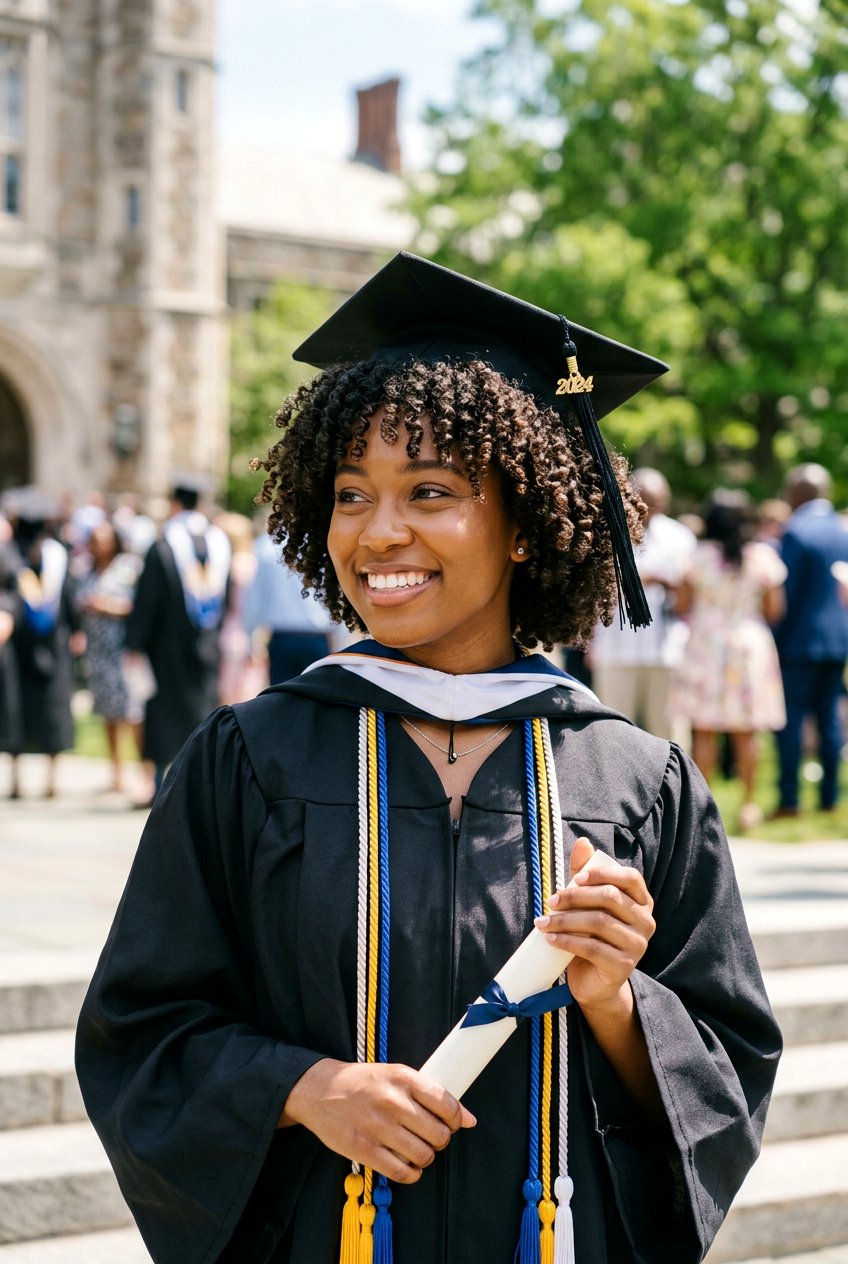 Short Curly Bob With Graduation Cap - 20 graduation curls with cap - 20 graduation curls with cap
