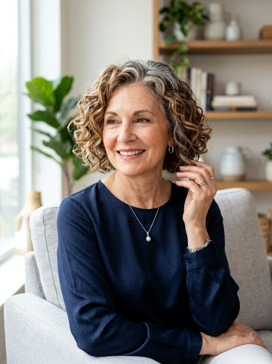 20 Elegant Short Curly Bob for Older Women to Embrace