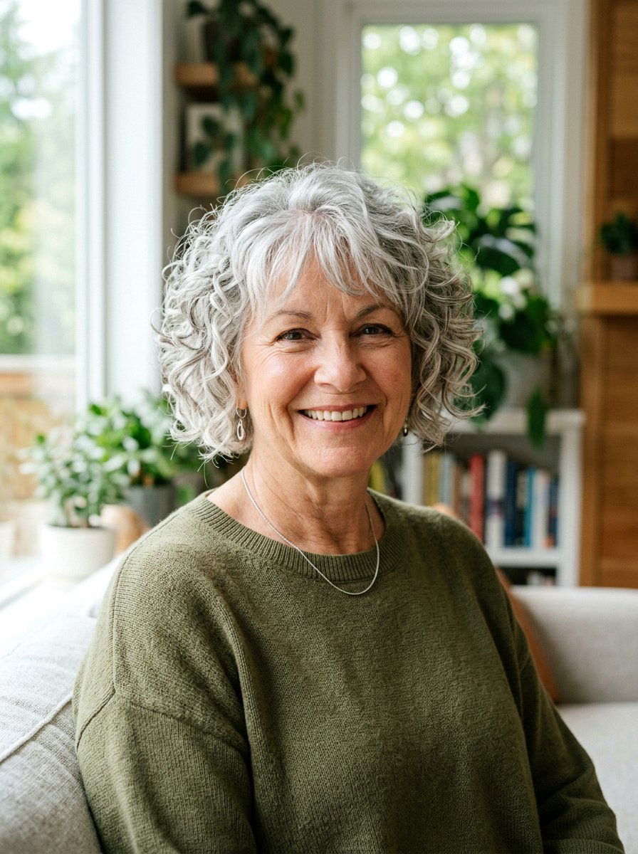 Short Curly Bob With Layers And Bangs - 20 short curly bob for older women - 20 short curly bob for older women