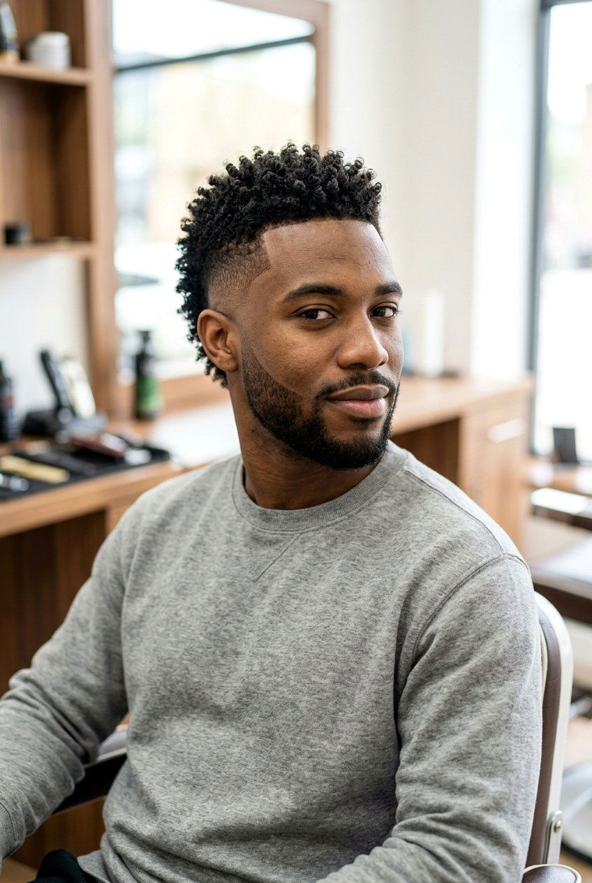 Short Curly Burst Fade Mohawk - 20 burst fade mohawk men curly hair - 20 burst fade mohawk men curly hair