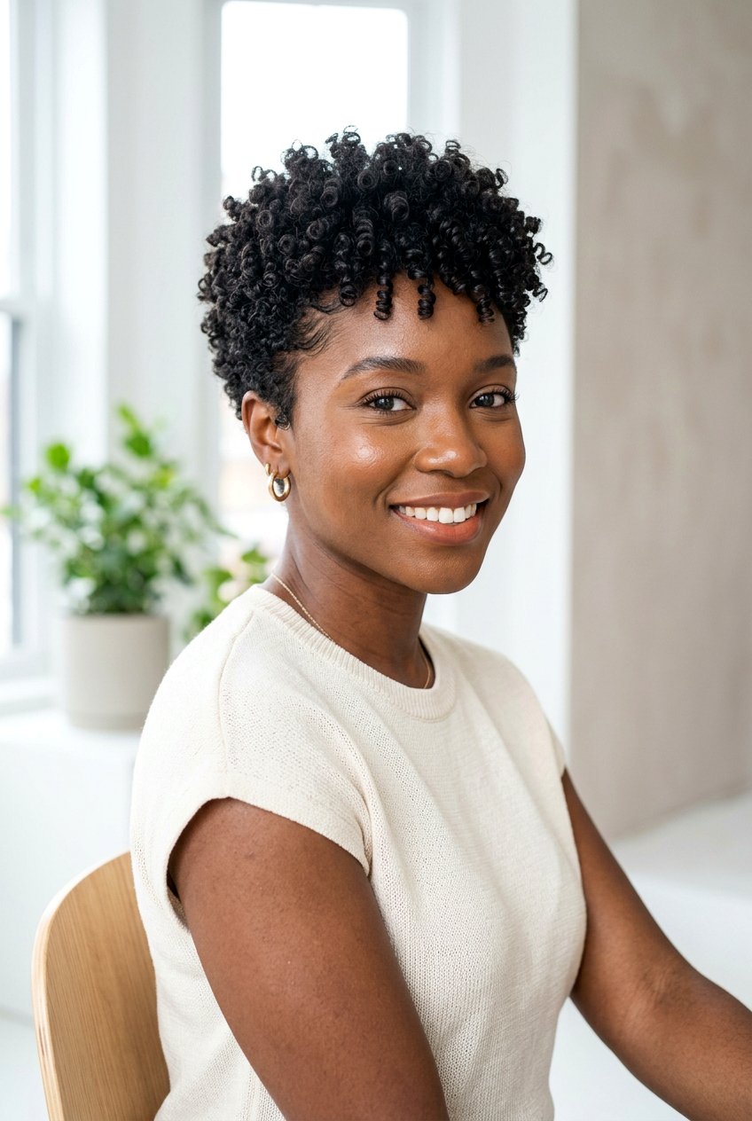 Short Curly Crop - 20 low maintenance haircuts for curly hair - 20 low maintenance haircuts for curly hair