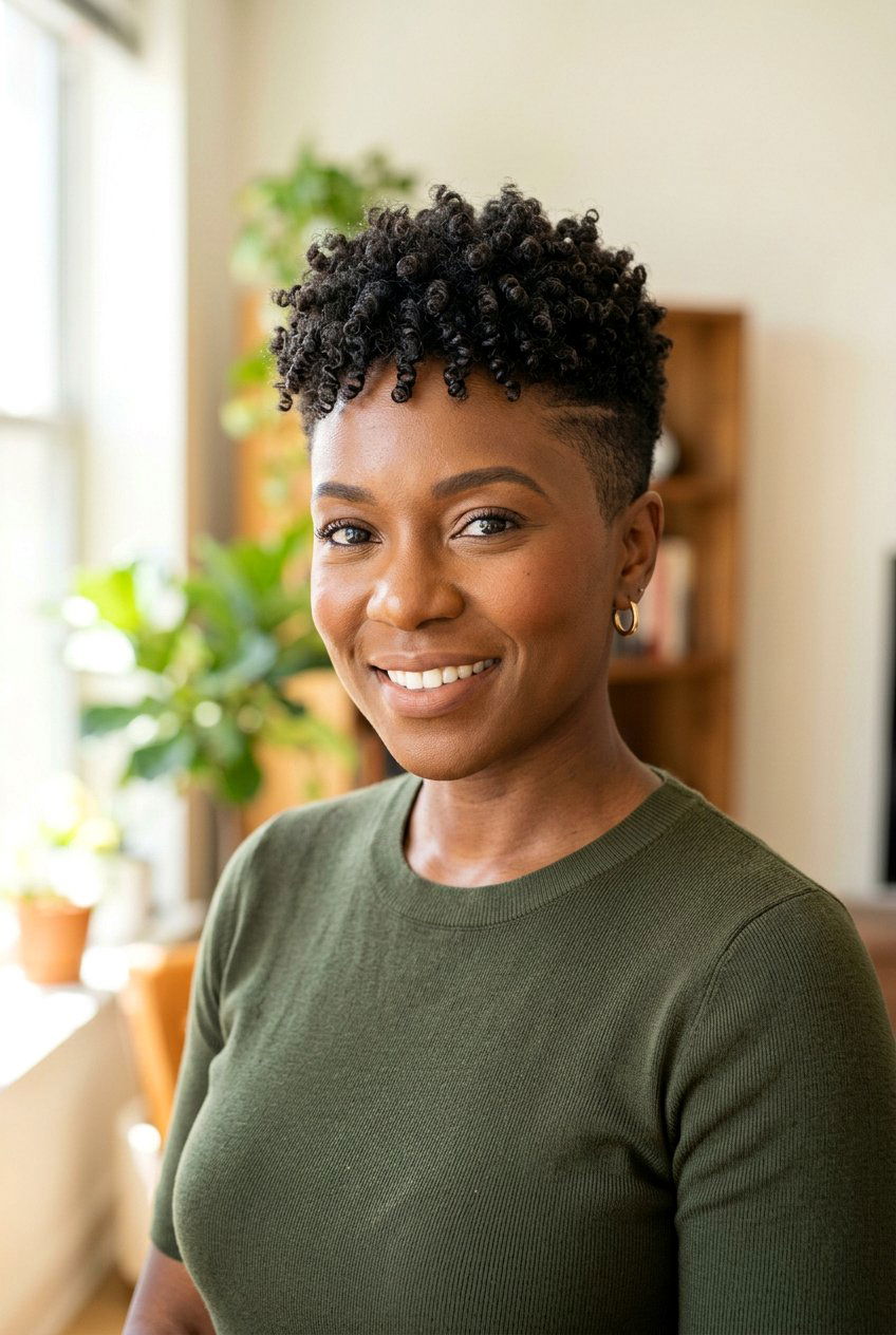 Short Curly Crop - 20 low maintenance haircut for curly thick hair - 20 low maintenance haircut for curly thick hair