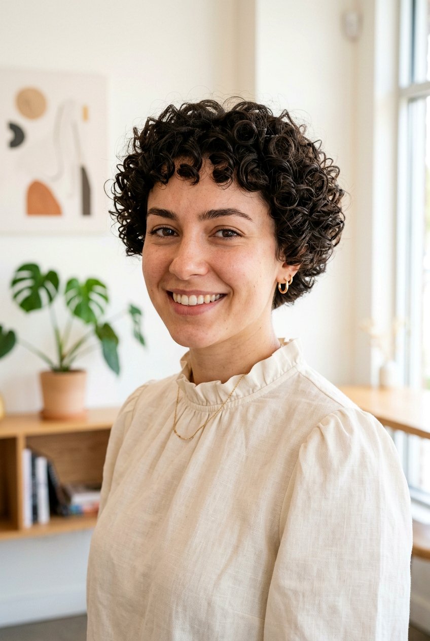 Short Curly Cut With Baby Fringe - 20 curly fringe haircut women - 20 curly fringe haircut women