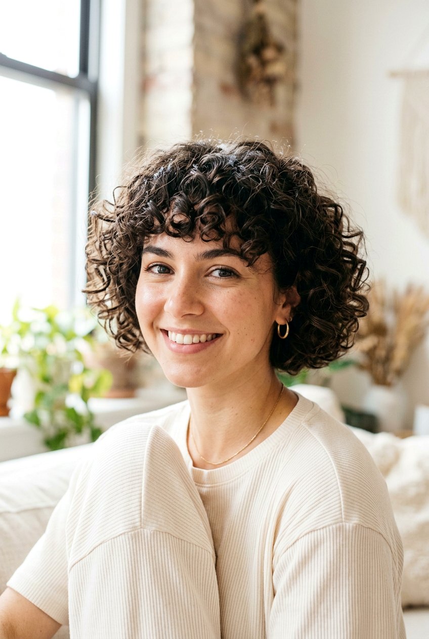 Short Curly Hair With Bangs - 20 short curly hairstyles - 20 short curly hairstyles