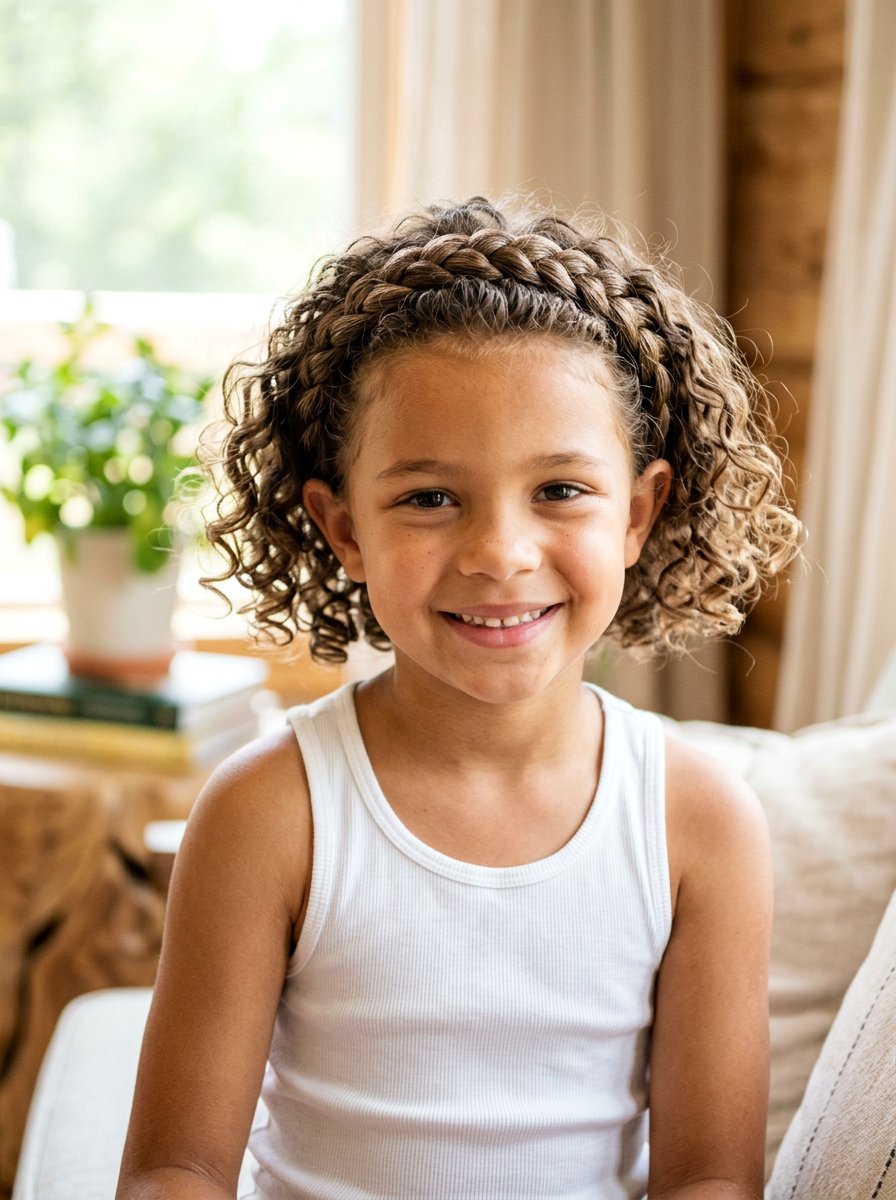 Short Curly Hair With Braided Headband - 20 quick school hairstyle for short curly hair - 20 quick school hairstyle for short curly hair