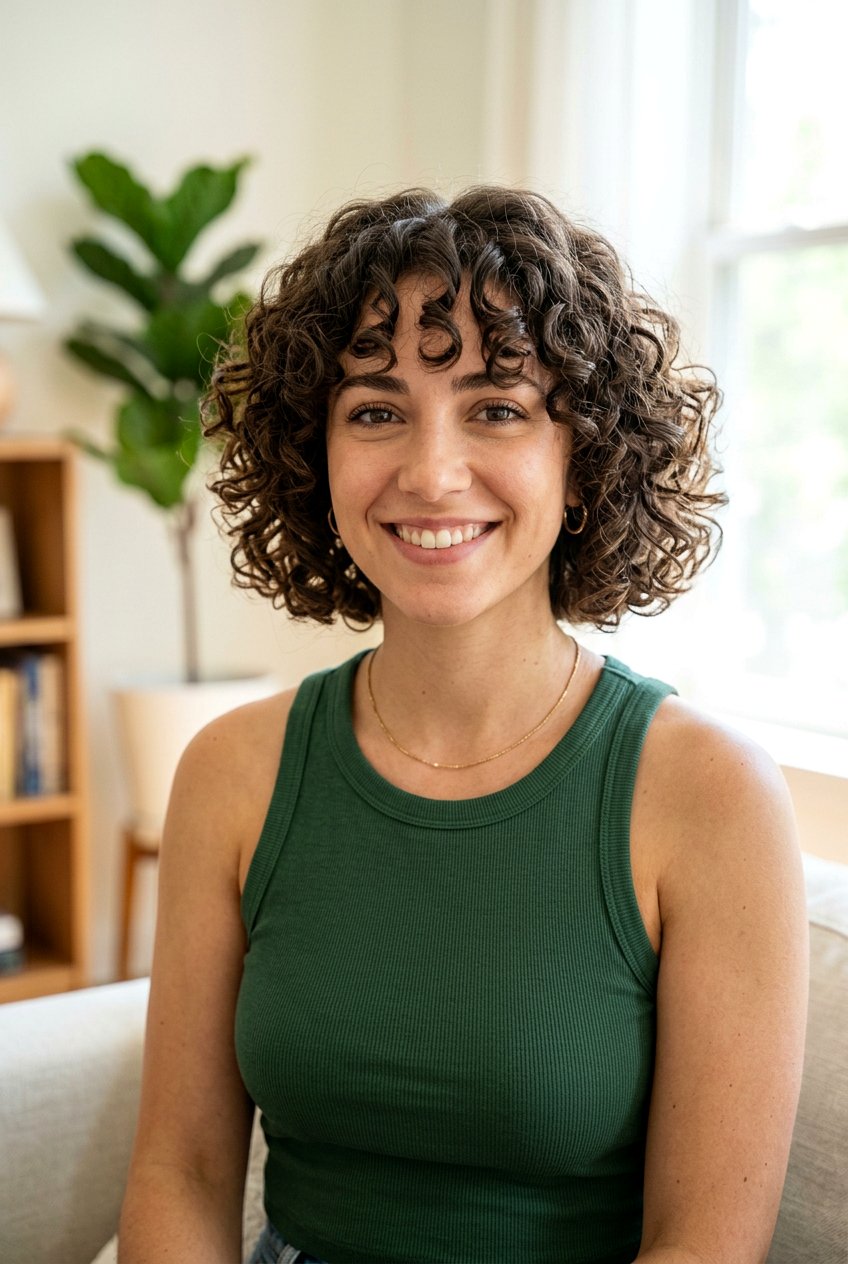 Short Curly Haircut With Curtain Bangs - 20 curly haircut with curtain bangs - 20 curly haircut with curtain bangs