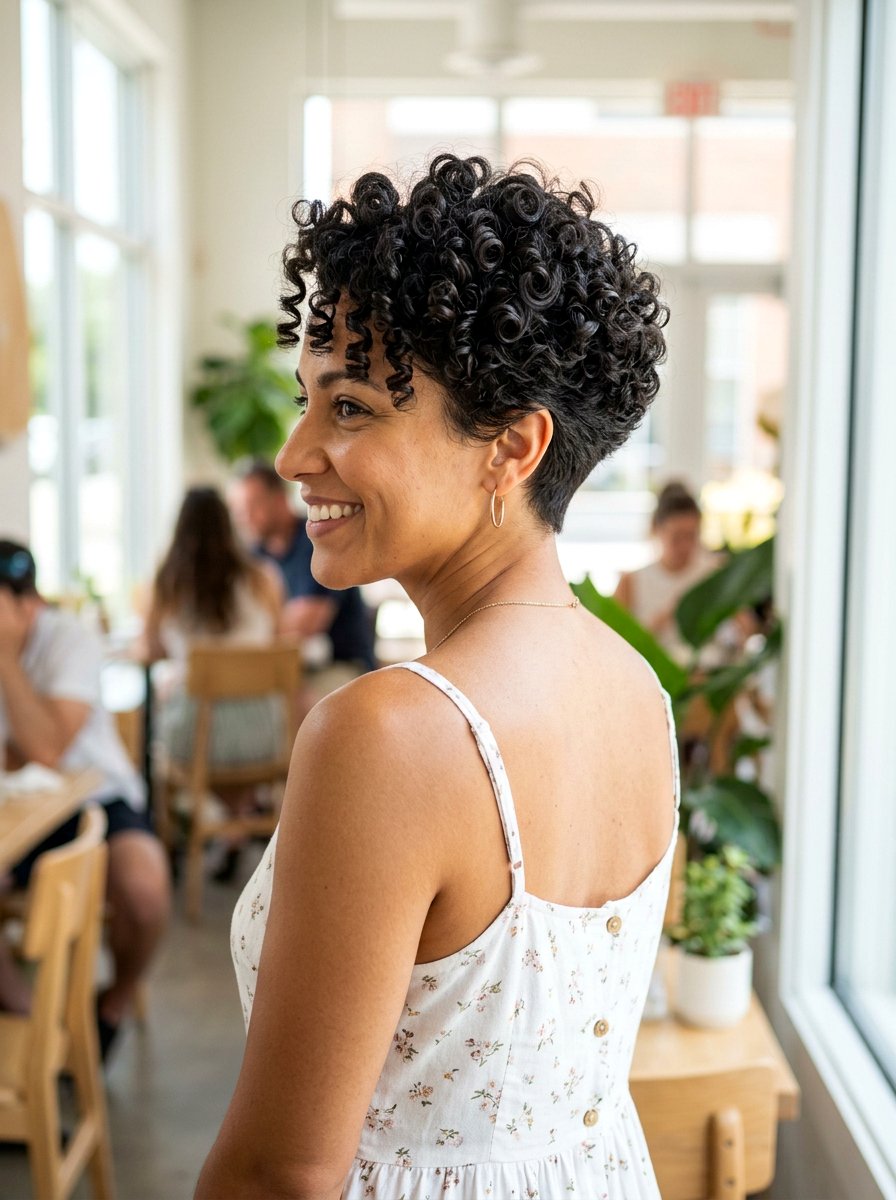 Short Curly Haircut With Tapered Back - 20 short haircut with tapered back - 20 short haircut with tapered back