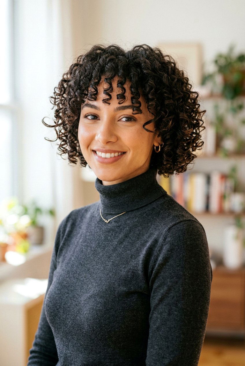 Short Curly Haircut with Face Framing Layers - 20 curly cut with face framing pieces - 20 curly cut with face framing pieces