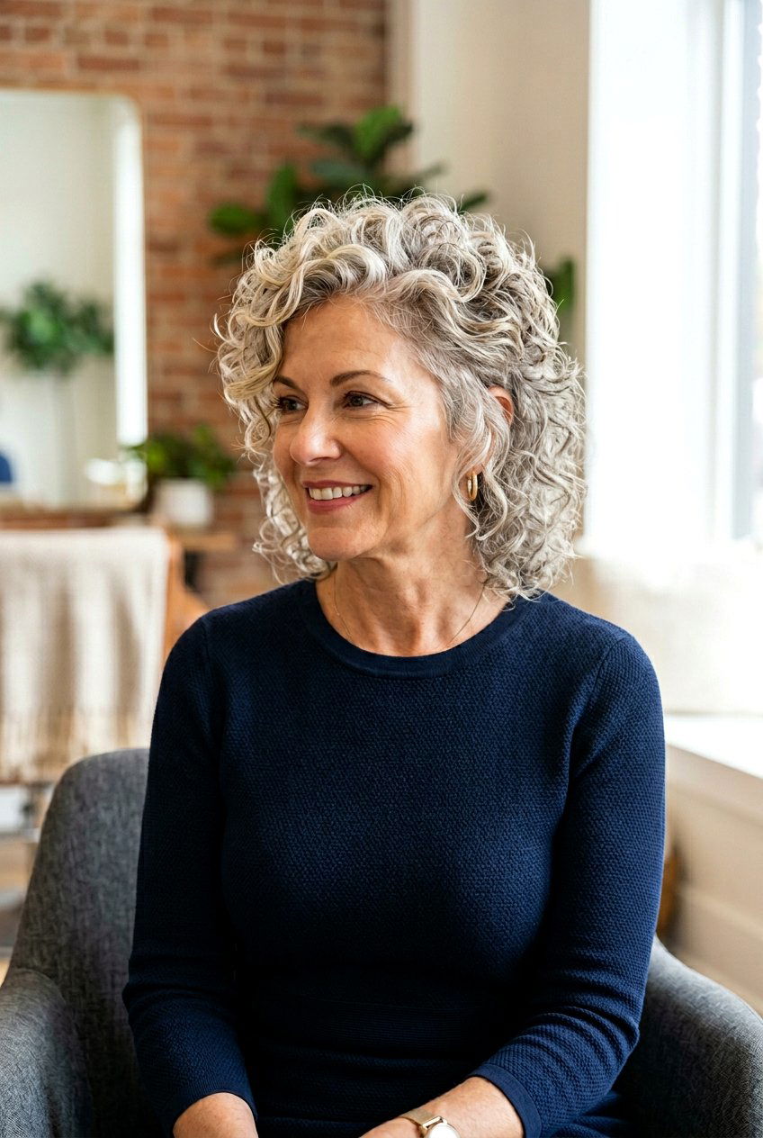 Short Curly Shag With Tapered Sides - 20 curly shag for women over 50 - 20 curly shag for women over 50