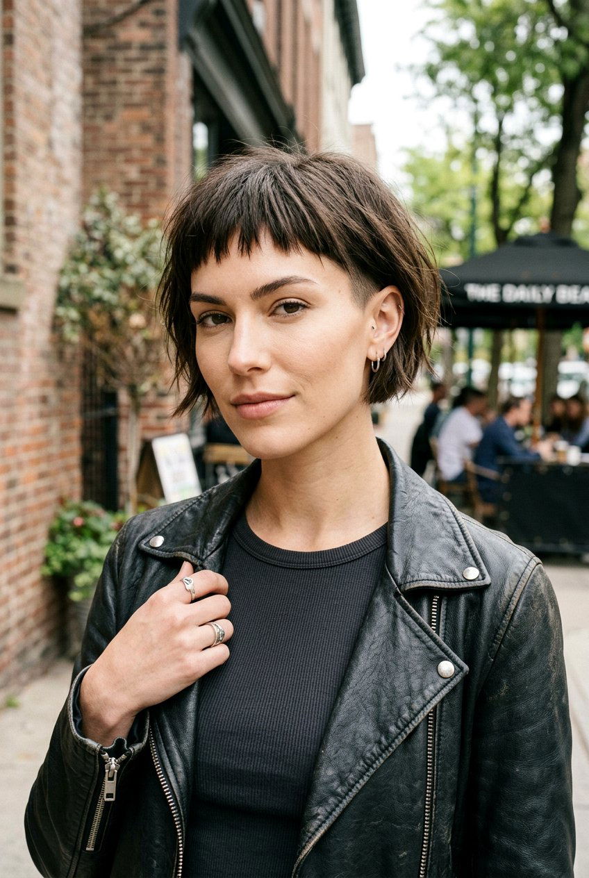Short Edgy Bob With Micro Bangs - 20 micro bangs bob haircut - 20 micro bangs bob haircut
