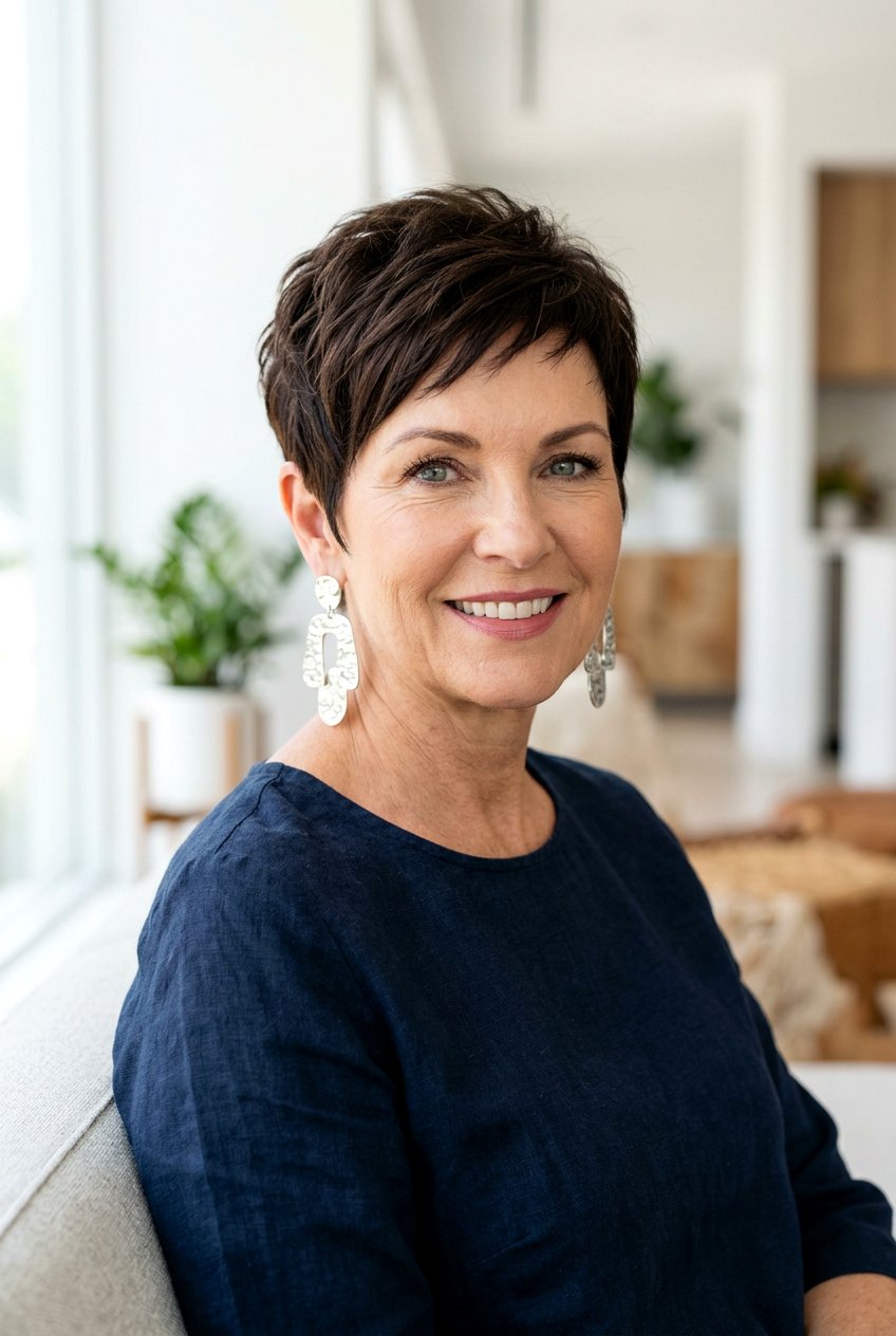 Short Espresso Brunette Pixie For Mature Women - 20 dark espresso brunette for mature women - 20 dark espresso brunette for mature women