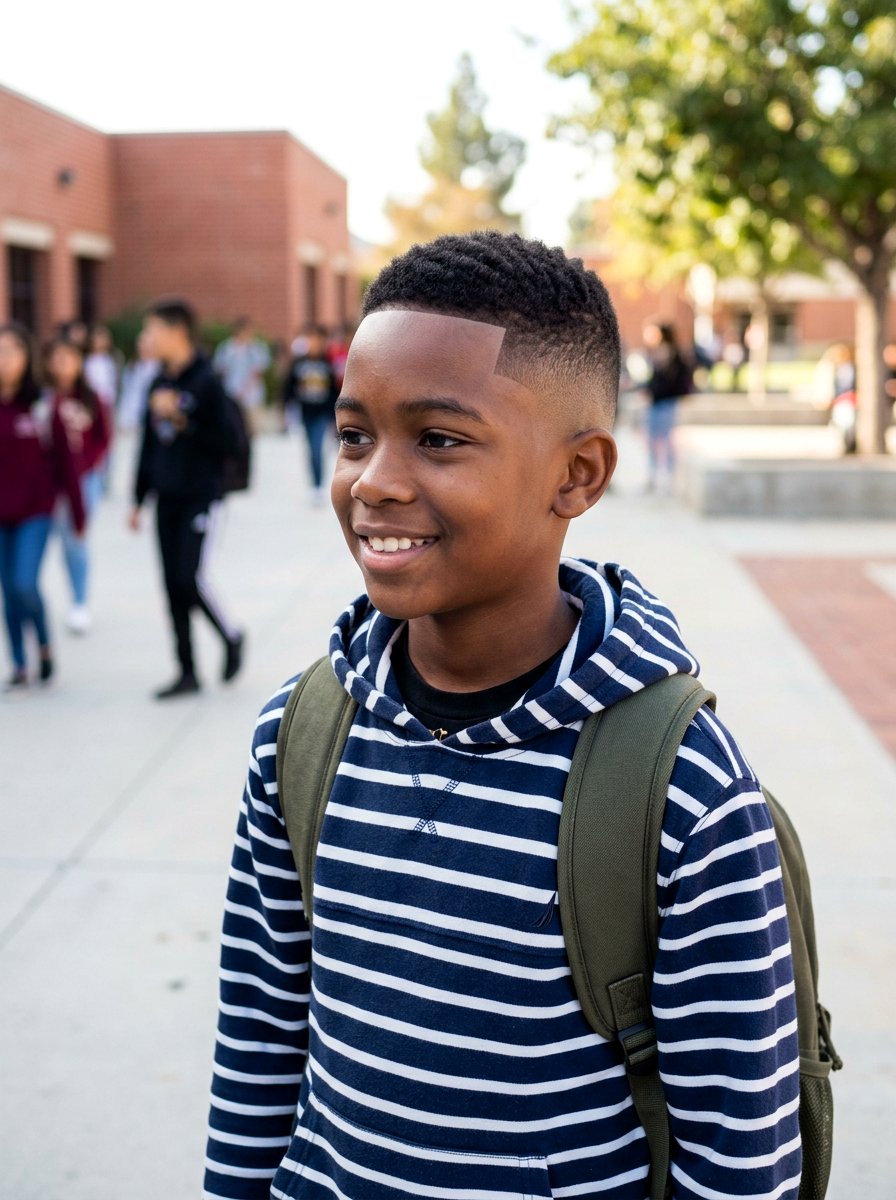 Short Fade With Line Up For School Boys - 20 neat haircut for school boys - 20 neat haircut for school boys