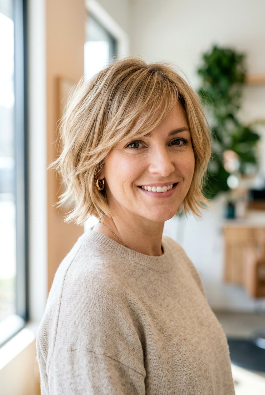 Short Feather Cut With Side Bangs - 20 feather cut for short hair - 20 feather cut for short hair