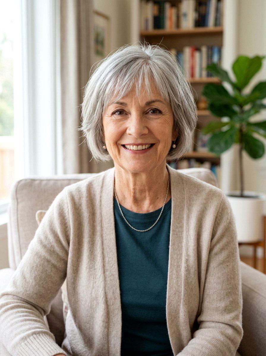 Short Feathered Bob With Wispy Fringe - 20 short feathered bob for women over 60 - 20 short feathered bob for women over 60