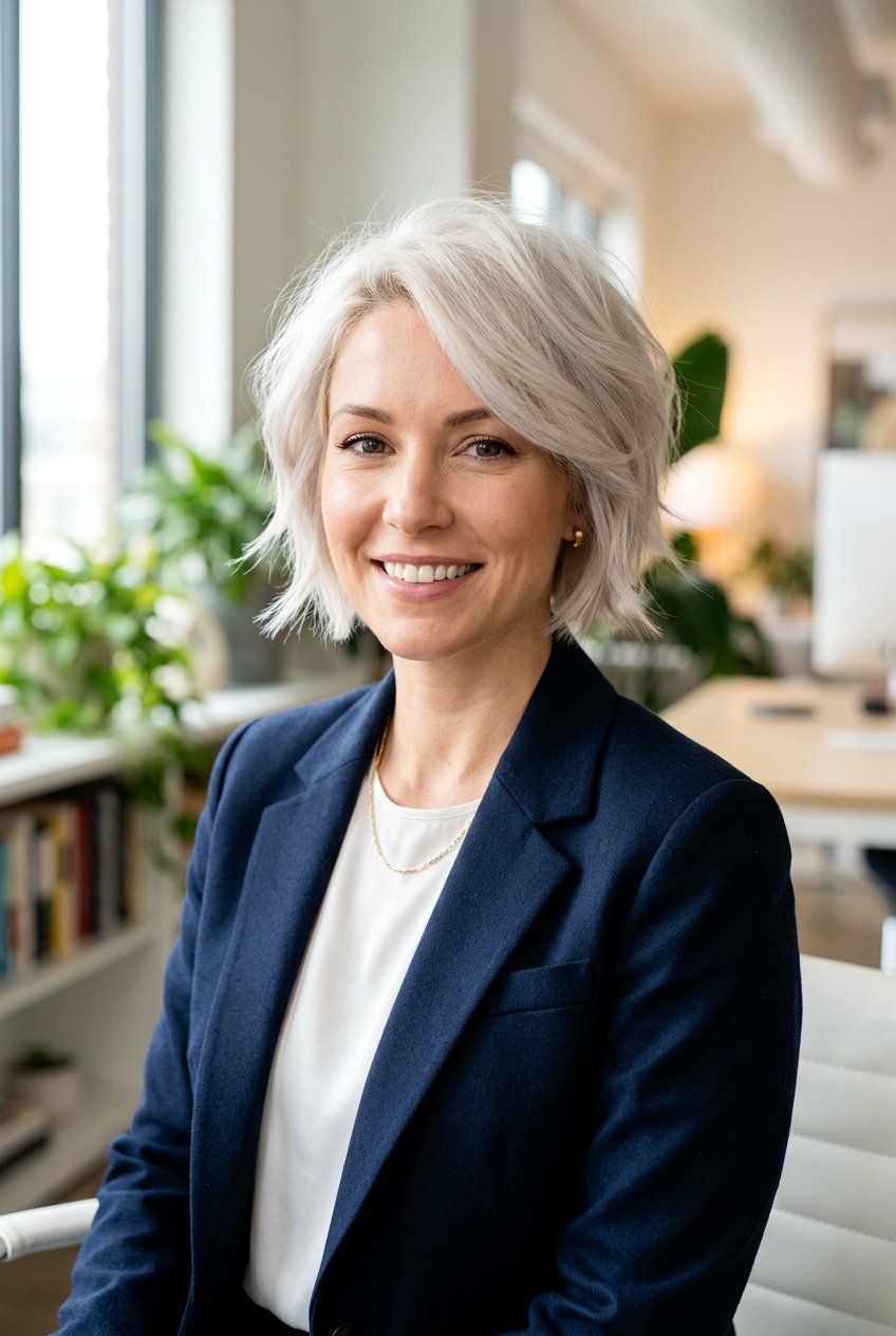 Short Feathered Bob - 20 layered haircut with feathered ends - 20 layered haircut with feathered ends