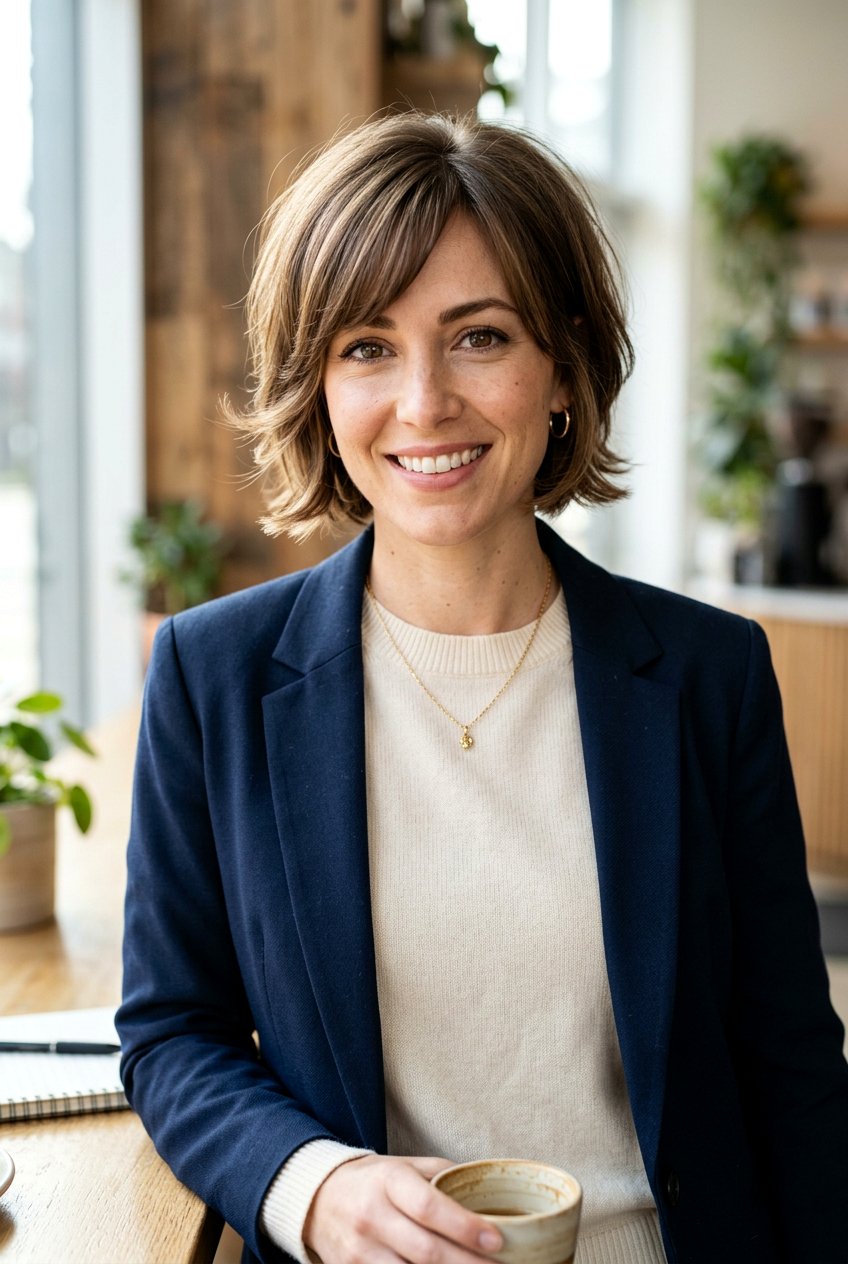 Short Feathered Cut With Side Fringe - 20 70s feathered layers haircut - 20 70s feathered layers haircut