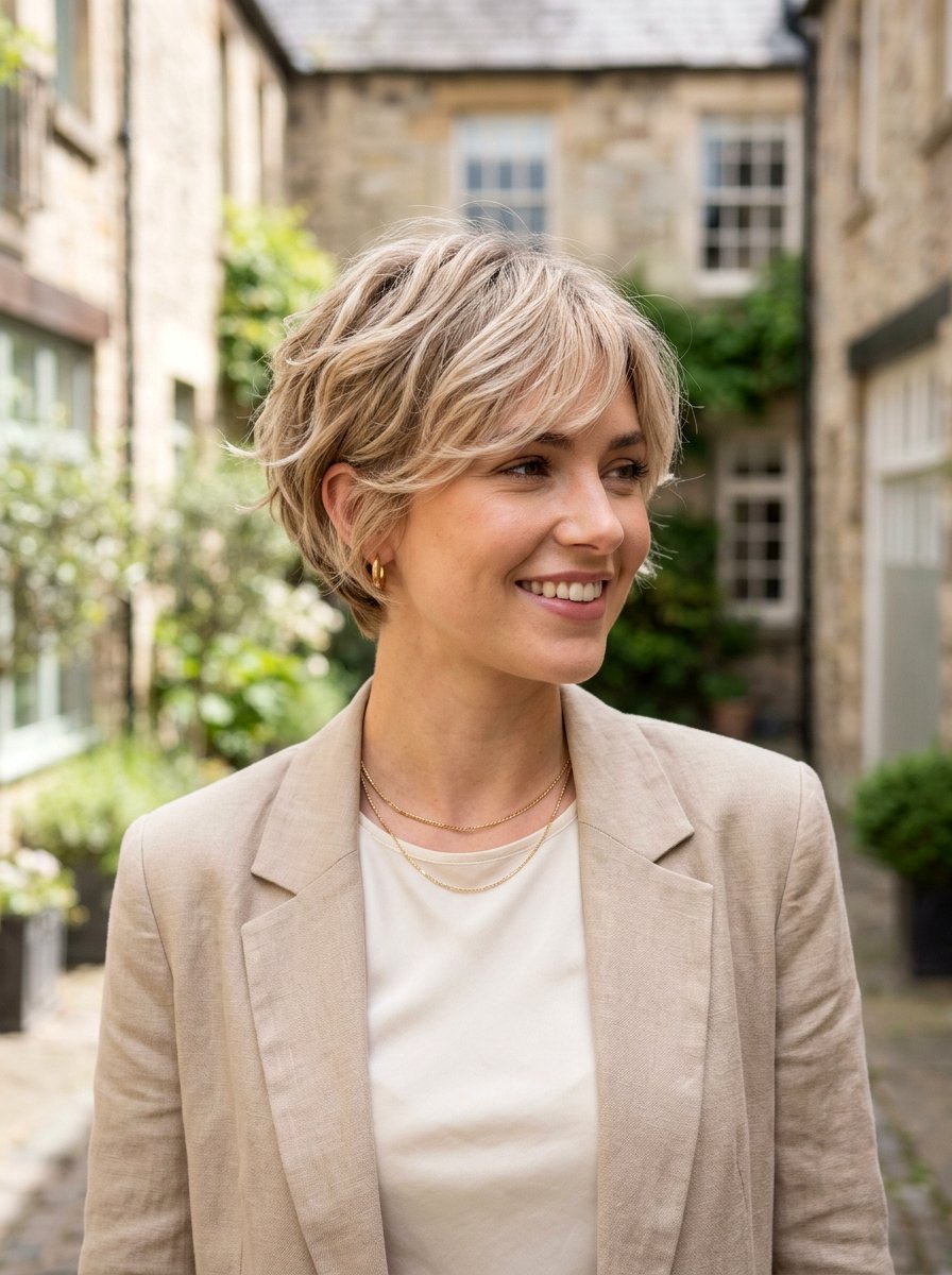 Short Feathered Hair With Side Swept Fringe - 20 short haircut with side swept fringe - 20 short haircut with side swept fringe