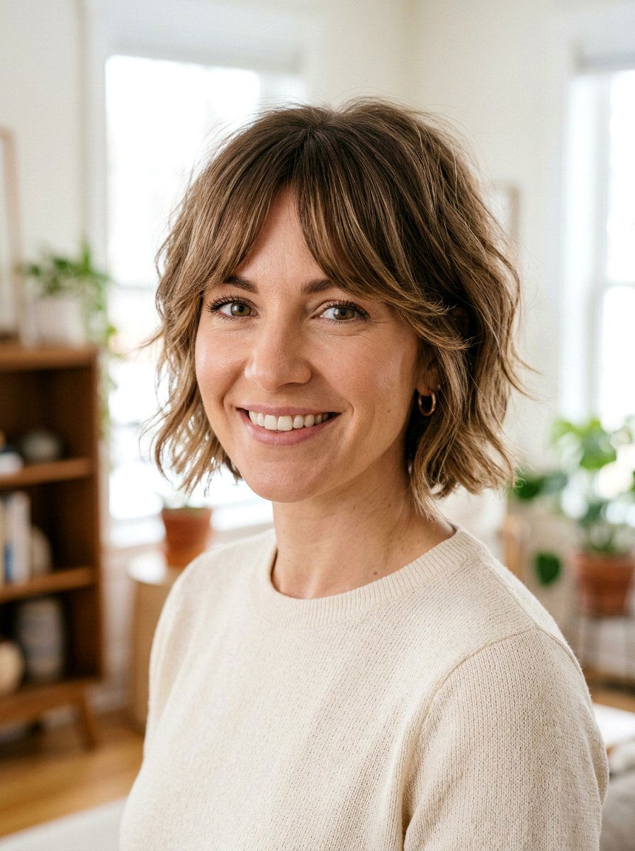 Short Feathered Haircut With Curtain Bangs - 20 short haircut with feathered crown - 20 short haircut with feathered crown