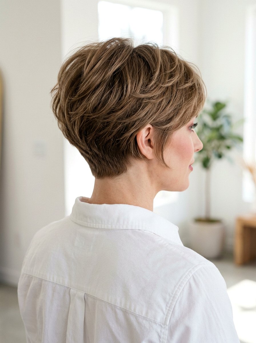 Short Feathered Haircut With Tapered Nape - 20 short haircut with feathered crown - 20 short haircut with feathered crown