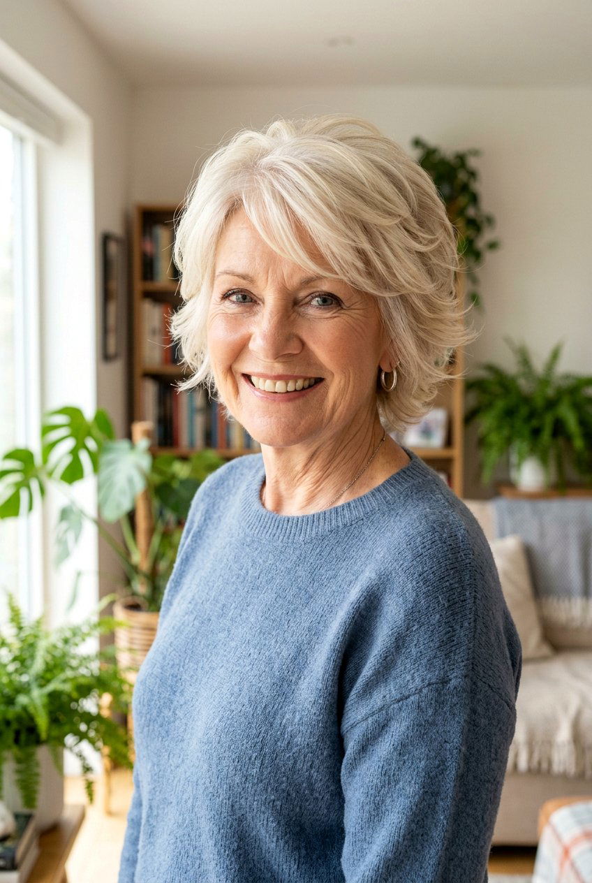 Short Feathered Haircut - 20 best haircuts for women over 70 - 20 best haircuts for women over 70