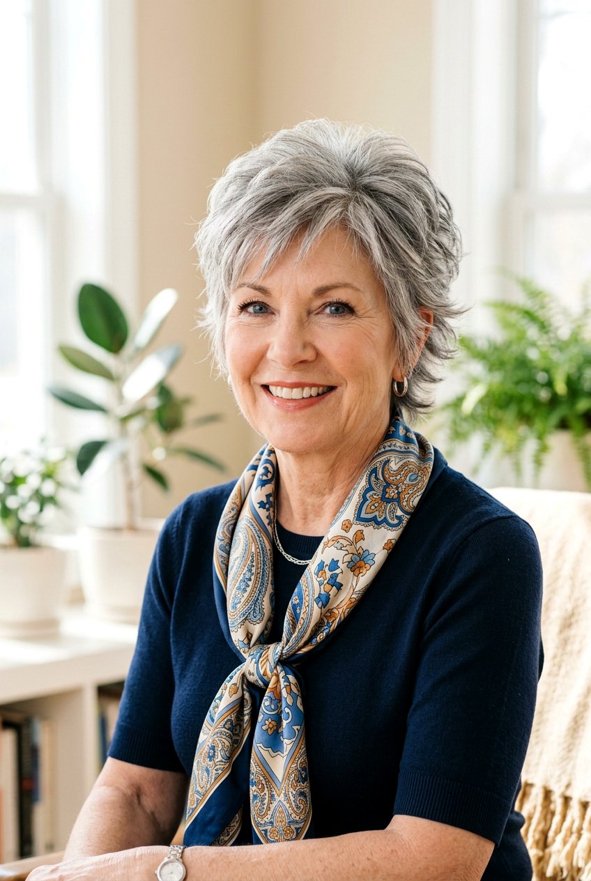 Short Feathered Pixie Shag - 20 feathered shag for mature women - 20 feathered shag for mature women