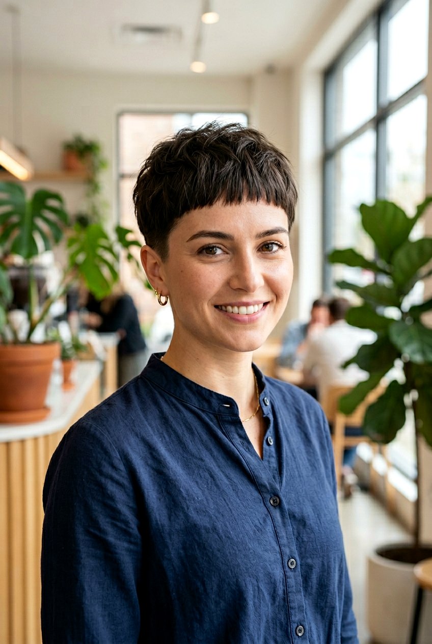 Short Feathered Pixie With Micro Bangs - 20 feathered short pixie haircut - 20 feathered short pixie haircut