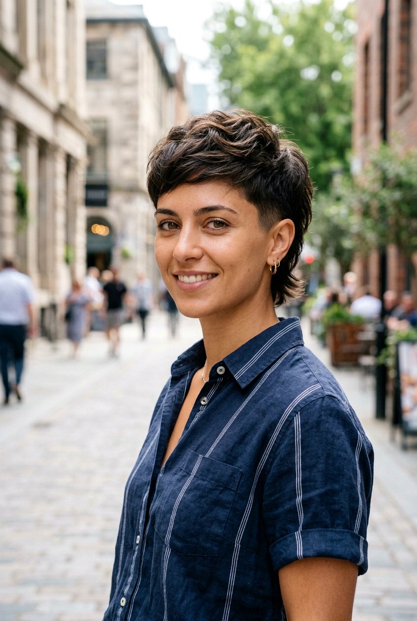 Short Female Mullet With Structured Texture - 20 choppy mullet haircut women - 20 choppy mullet haircut women