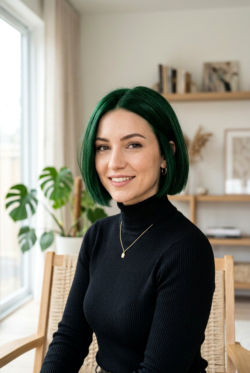 20 Stunning Forest Green Hair Color Ideas for a Bold Look