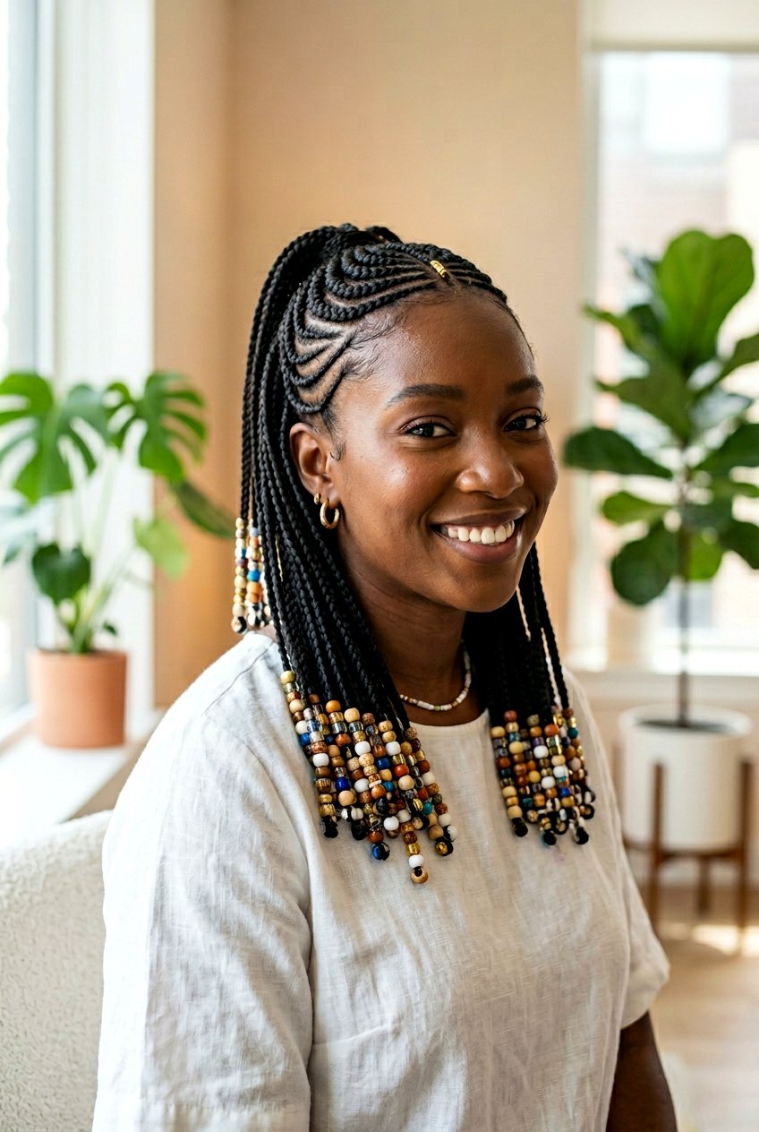 Short Fulani Braids Ponytail With Beads - 20 fulani braids ponytail with beads - 20 fulani braids ponytail with beads