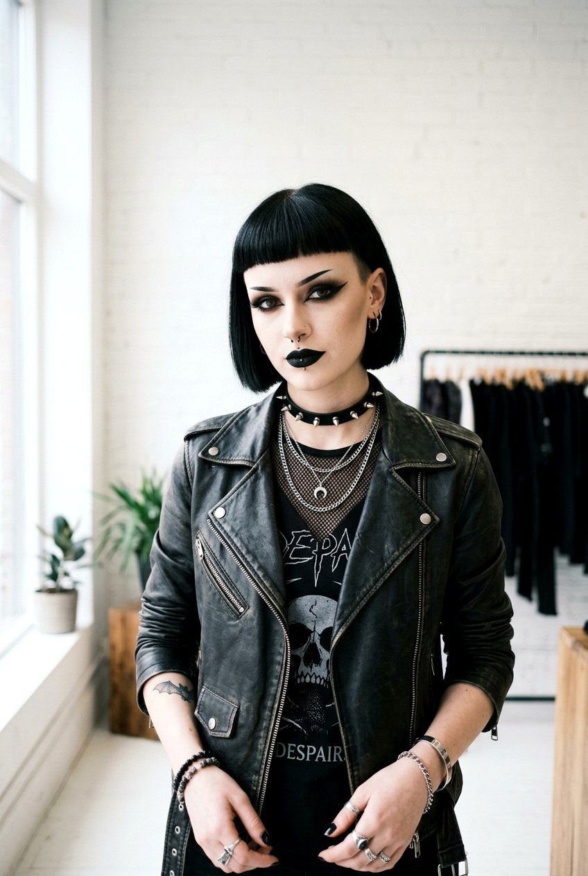 Short Goth Bob With Micro Bangs - 20 goth bob haircut - 20 goth bob haircut