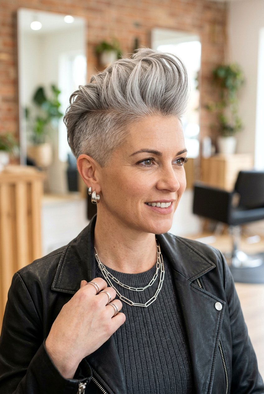 Short Gray Hair With Undercut - 20 hairstyles for women with naturally gray hair - 20 hairstyles for women with naturally gray hair