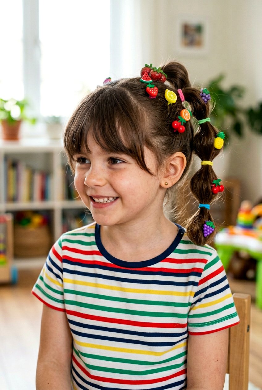 Short Hair Bubble Ponytail With Mini Clips - 20 little girls bubble ponytail with clips - 20 little girls bubble ponytail with clips