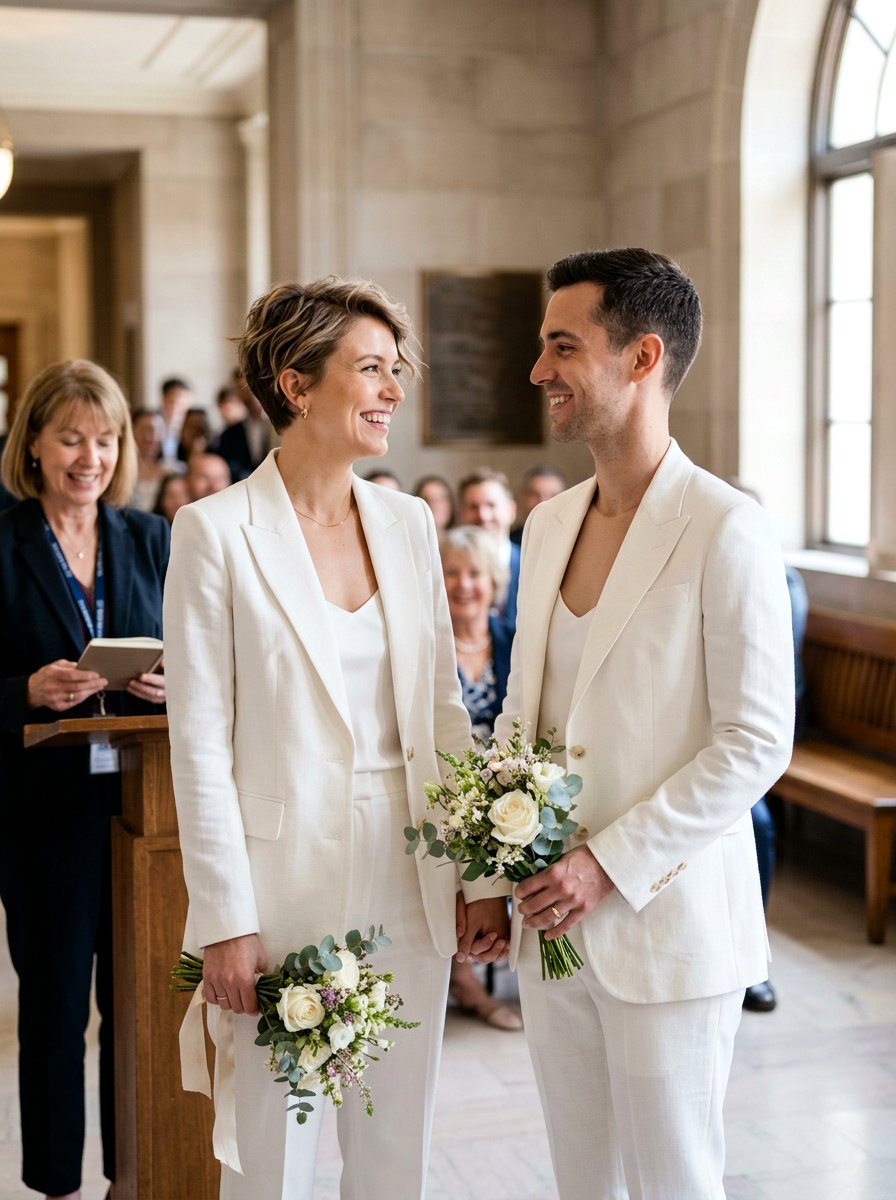 Short Hair Courthouse Wedding With Soft Texture - 20 simple courthouse wedding hairstyle - 20 simple courthouse wedding hairstyle