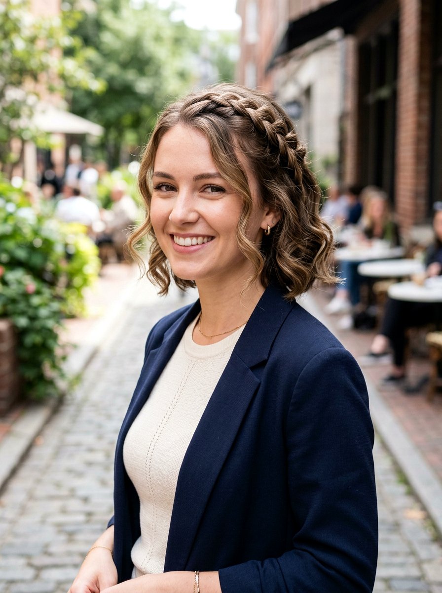 Short Hair Crown Braid With Loose Curls - 20 crown braid with loose curls - 20 crown braid with loose curls